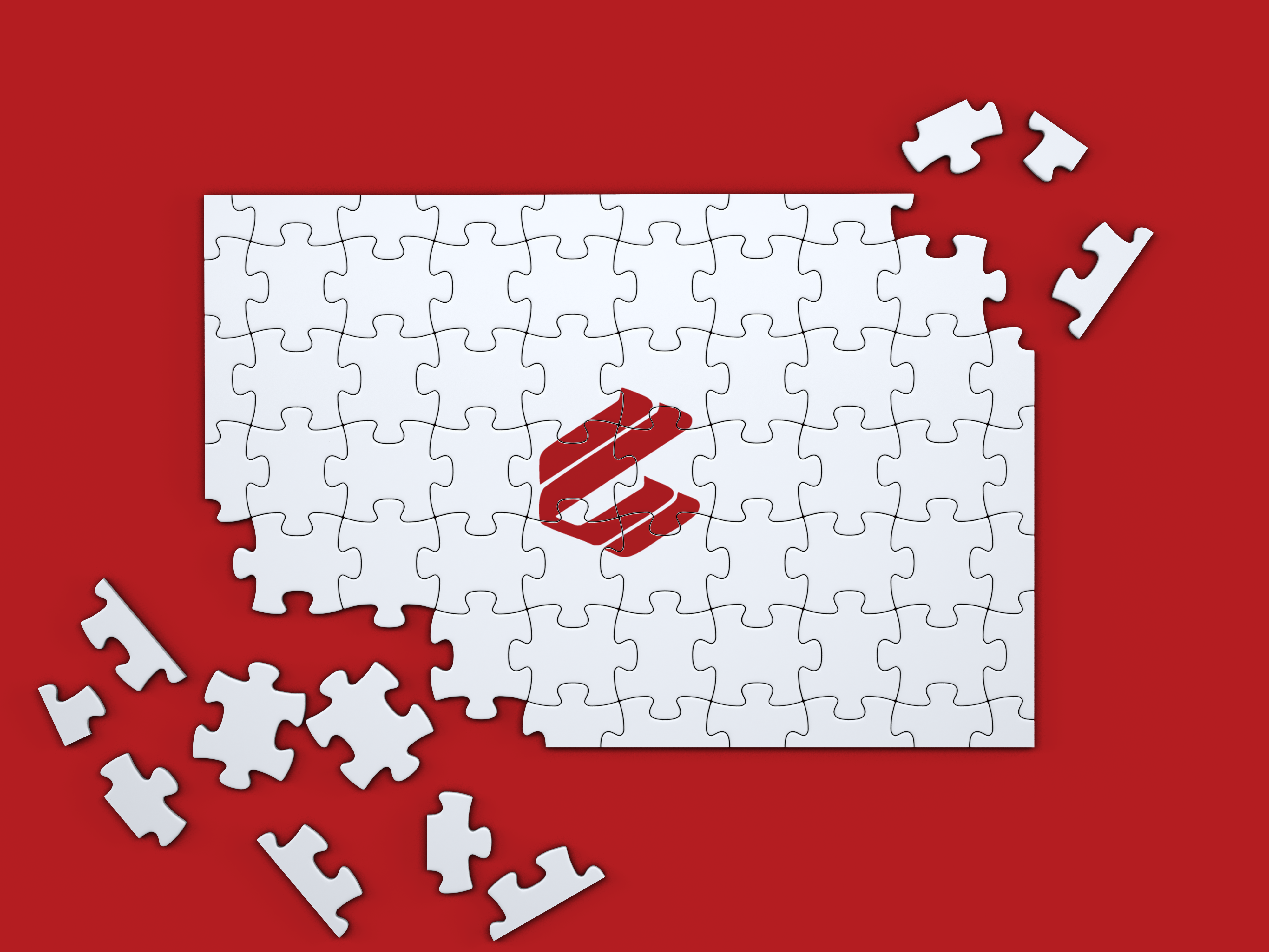 Taming Operational Friction - Integrated Enterprise Software Strategy Interlocking puzzle piece mockup representing software integration eliminating business operational friction